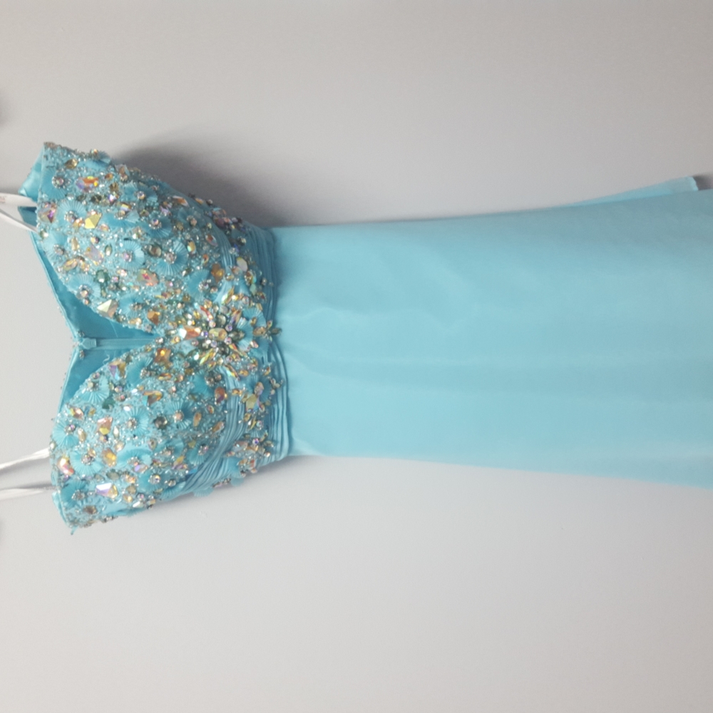 Turquoise short party dress, Tony Bowls size 12